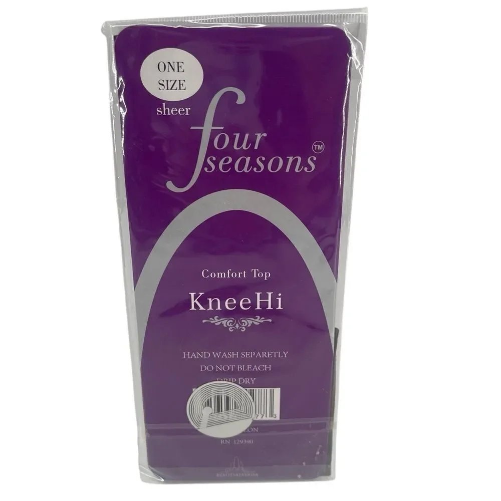 Four Seasons 707 Women’s Comfort Sheer Knee Highs 8.5-11 Black and Brown, NIP